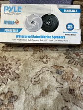 PYLE Hydra 100W Waterproof Marine Speakers Black PLMRS43WL.5 LED Lights New