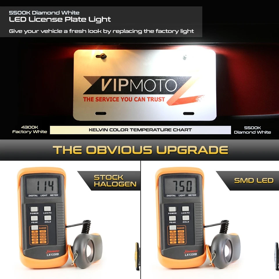 [BRIGHT WHITE] LED License Plate Light Tag Lamp 98-04 Land Rover Discovery L318 Foto 3 de 4