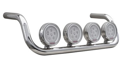 4x Euralight LED-Fernscheinwerfer 24 Volt + LKW Lampenbügel passend für DAF XG