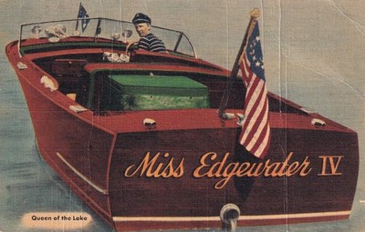 Bill Dean's Edgewater Boat Fleet Lake Ozark Missouri MO Advertising Postcard E44