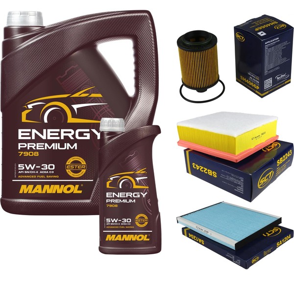 SCT Inspektionspaket 6L Mannol Energy 5W-30 FüR Opel Corsa D 1.3 Cdti Combo Tour-image
