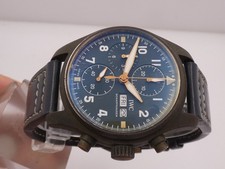 IWC PILOT SPITFIRE CHRONO DAY-DATE BRONZE GREEN DIAL 3879 BOX&PAPERS AUTOMATIC 3