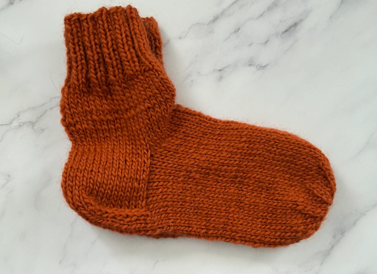 Hand Knit Wool Socks Pumpkin Spice 100% Wool Cozy Warm Winter Gift Sizes S M L