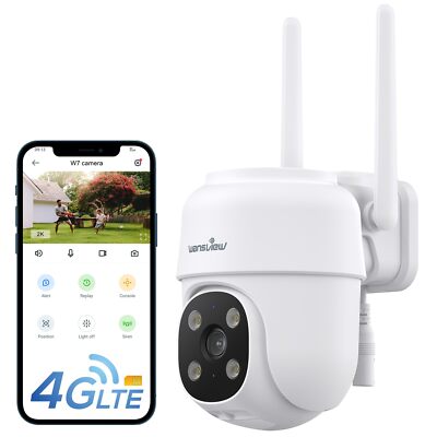 wansview 4G LTE Cellular Security Camera Outdoor - 360° PTZ No WiFi Security