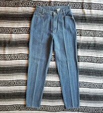 Vtg USA Made Vivaldi Jeanswear Sz S/M High Rise Waist Tapered Leg Denim Jeans
