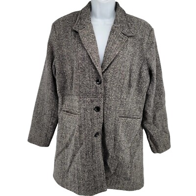 Baronia Womens Wool Long Coat Size L Gray Vintage European