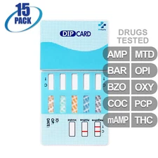 NEW Mintegrity Drug Test 10-Panel Dip Card Urine Home Kit 15-Pack #MI-WDOA-4104