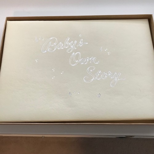 Vintage UNUSED CR Gibson White Simulated Leather Baby Book Baby's Own Story - Picture 4 of 11