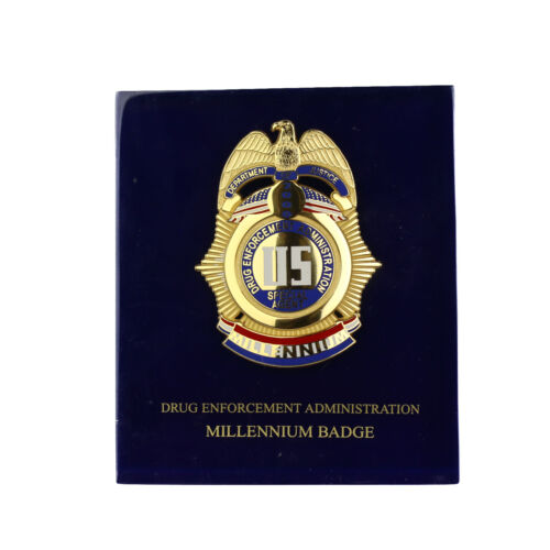 Rare Vintage DEF Commemorative 2000 Millennium Badge in Lucite