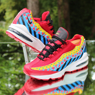 Nike Air Max 95 Baltimore Home Size 7Y Red Blue Multicolor Custom