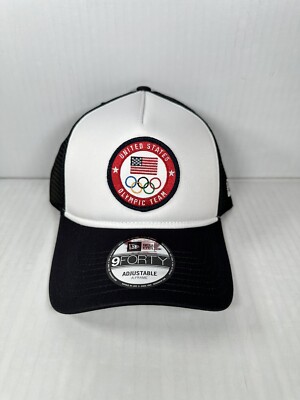 New Era Navy Team USA Color Block A-Frame Trucker 9FORTY Adjustable Hat Cap NEW