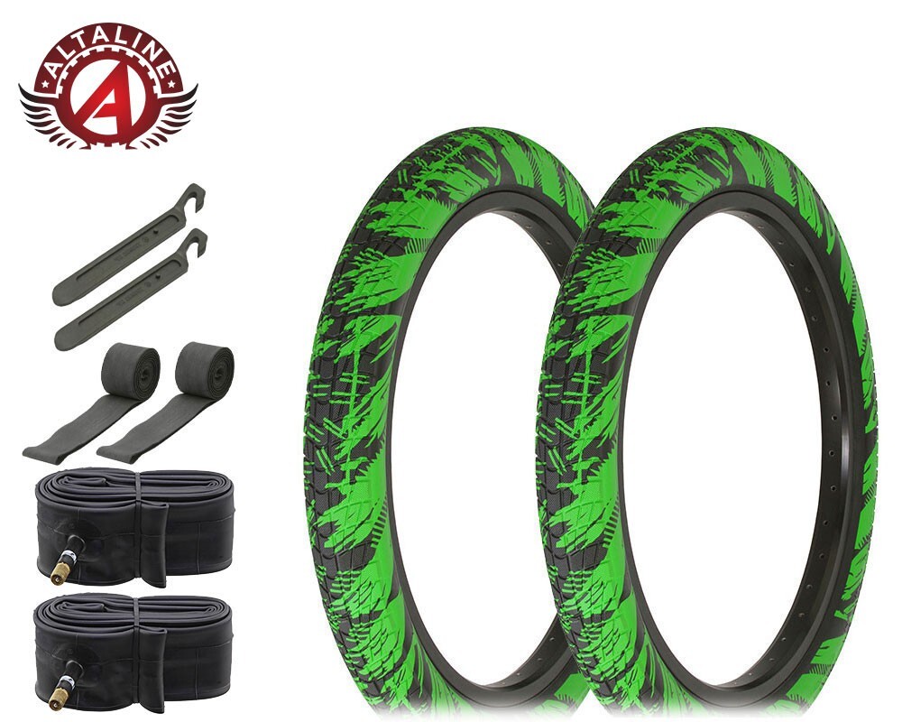 ALTALINE Performance BMX BICYCLE 20x2.35 DURABLE SemiSlick Graphic TIREs 8PC SET