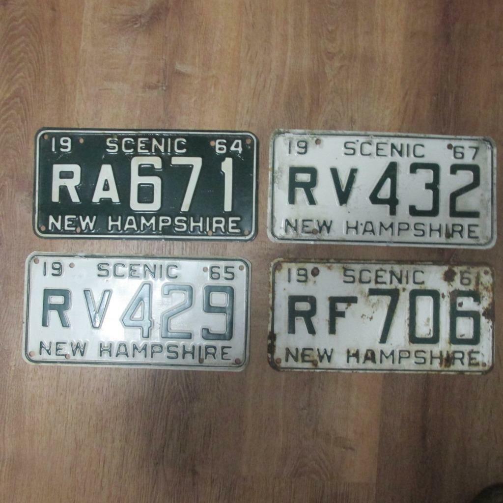 Lot 4 New Hampshire License Plates 1961, 64, 65, & 67, Rockingham