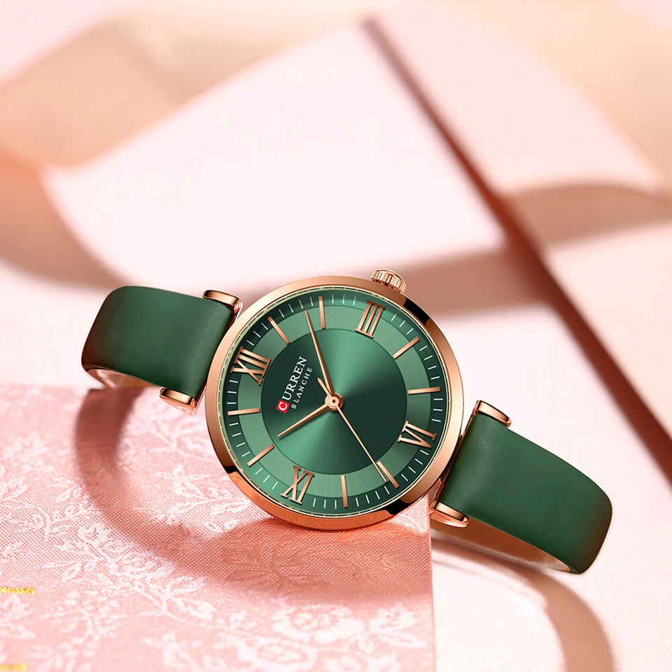 Curren 9079 Modische Damen Quarzuhr Fashion mit Lederarmband Elegant Frauen Uhr - Bild 4 von 4