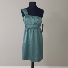 Kensie Women's One Shoulder Mini Dress In Green SZ 4