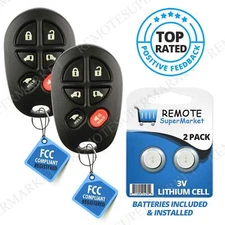 2 For GQ43VT20T 2004-2017 Toyota Sienna Keyless Remote Key Fob Alarm 6 Button