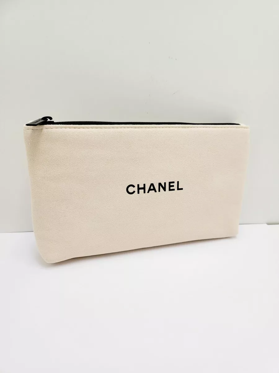 CHANEL Beauty Beige Cosmetic Bag Makeup Pouch VIP GIFT New, no box