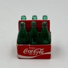 Vintage Miniature Coca Cola Soda Pop 6 Mini Coke Bottles Small Cardboard Case