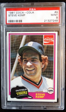 1981 Topps Coca Cola #4  Steve Kemp  Detroit Tigers PSA 9 MINT