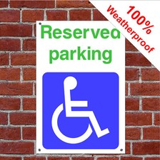 Reserved Parking Disabled PVC sign HSE DDA act health & safety DDA11 20 x 30cm