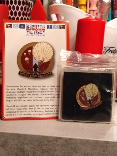 DANBURY MINT BRITISH VICTORY PIN OPERATION DRAGOON WW2 ALLIED INVASION BADGE NEW
