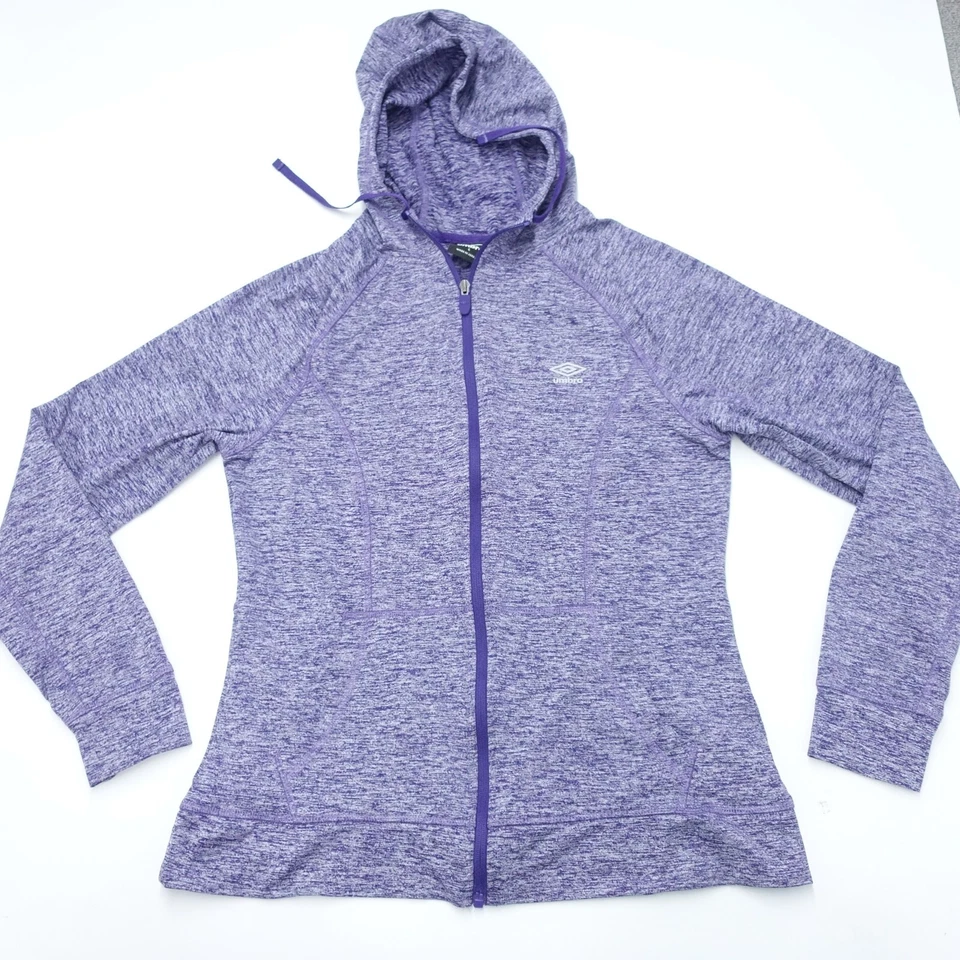 Sudadera con Capucha Umbro Para Mujer Grande Brezo Púrpura Elastizada Raglán Manga Larga Cremallera Completa Foto 2 de 4