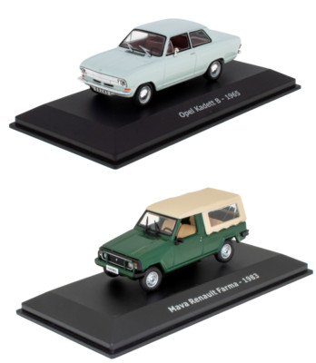 Sammlung 2 Modellautos 1:43 Opel Kadett + Renault Farma Mava - Miniatur LCC7