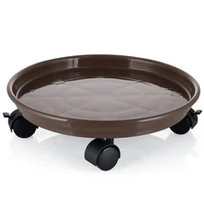 11.8" Plant Caddy, Plant Pallet with Brake Wheels, Moving Plant Pot Saucer, P...