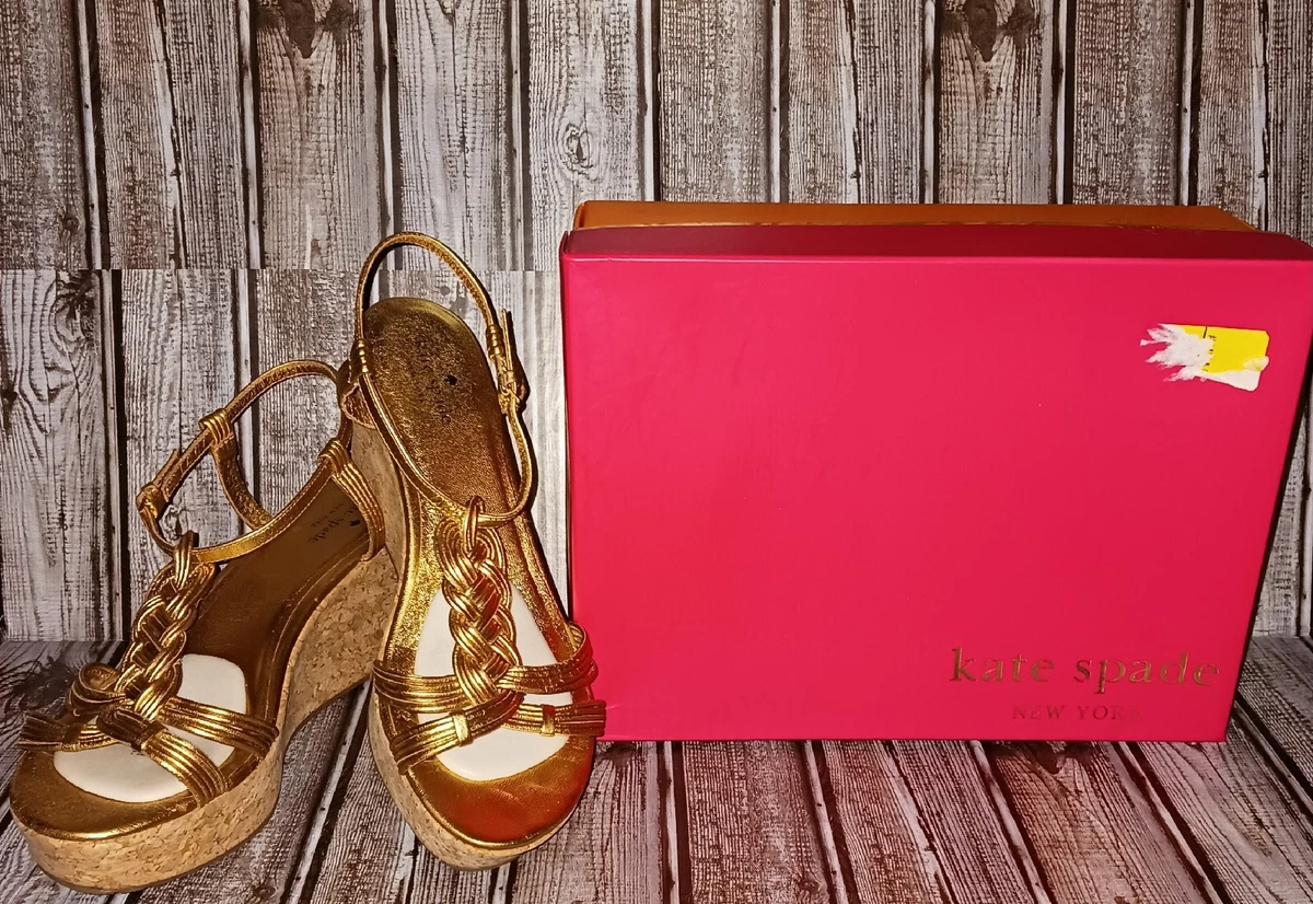 Kate spade hotsell gold wedges