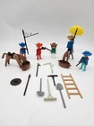 1974 Vintage Playmobil Geobra Figures Western Horses Cowboy Lot