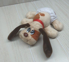 Hasbro Pound Puppies Newborn plush beige tan brown dog spots red collar diaper