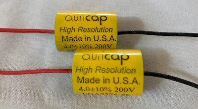 (2) Audience Auricap Capacitor 4µF 200V NOS
