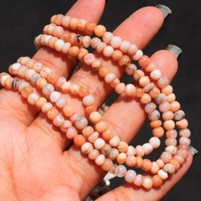 188.00 Cts Pink Australian Opal 3 Strand Round Shape Beaded Necklace AK 11 E505