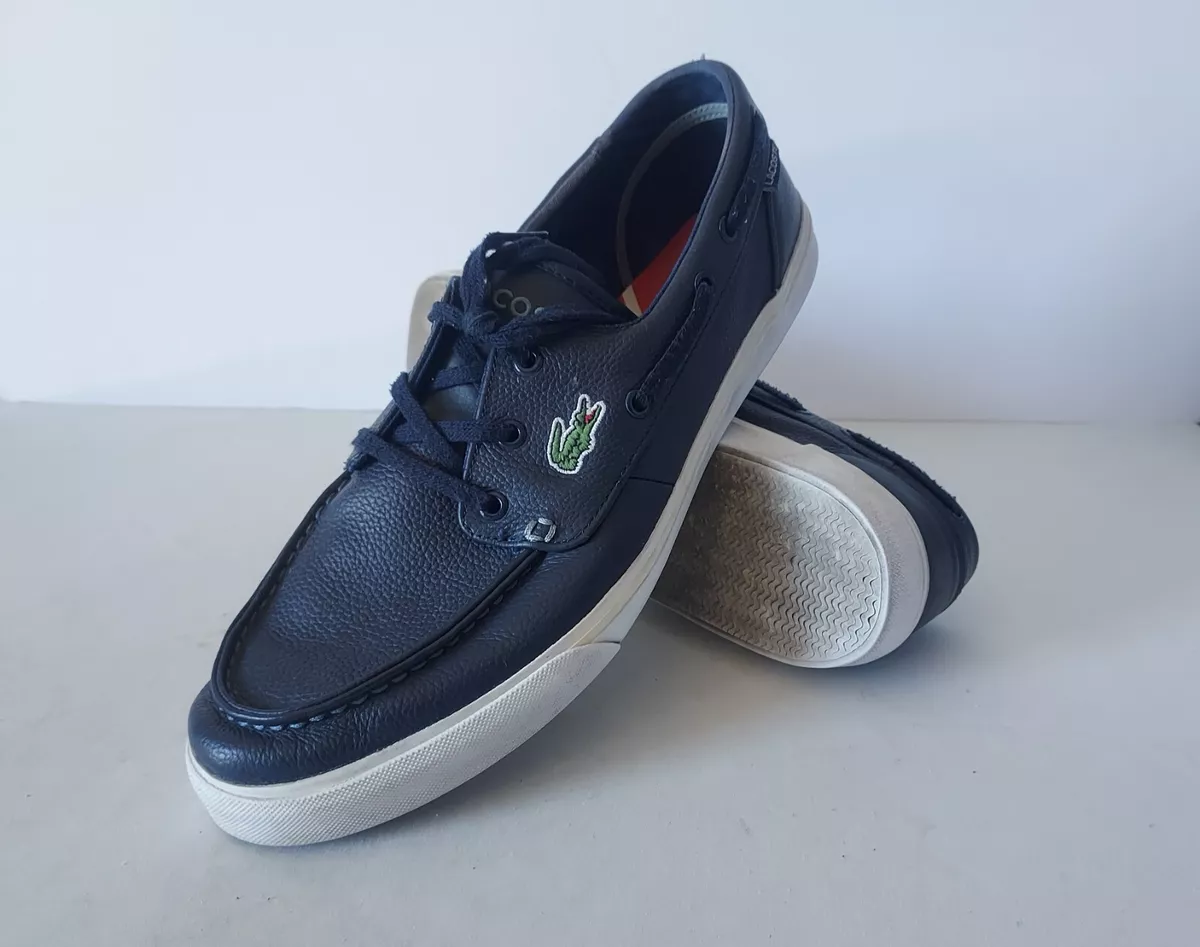 gunstig onderpand opzettelijk Lacoste Sport Keel Sep 2 Leather Boat Shoes Lace Ortholite Blue-White Men  US11.5 | eBay