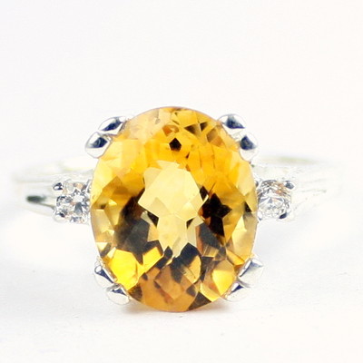 Citrin, Sterling Silber Damen Ring, SR155