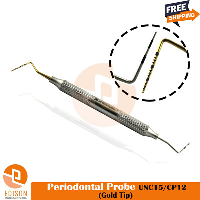 Periodontal Probe UNC15-CP12 Gold Color Coded Diagnostic Depth Measuring