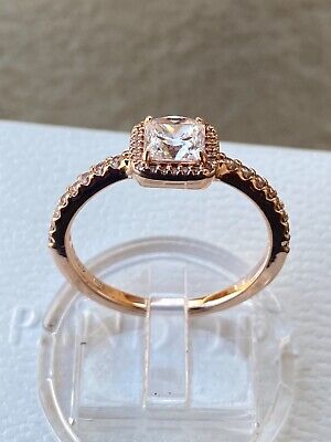 Square Sparkle Halo Ring