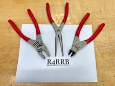 Snap-On Tools USA NEW 3PC  RED Soft Grip Combo Mix Pliers Lot Set PL307ACF