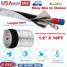 10'Heat Shroud Sleeve Aluminized Sleeving Heat Shield Fuel Line Wire Heat Sleeve
