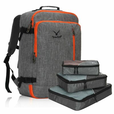 38L Carry on Backpack High-capacity Cabin Size Luggage With 3pcs Packing Cubes