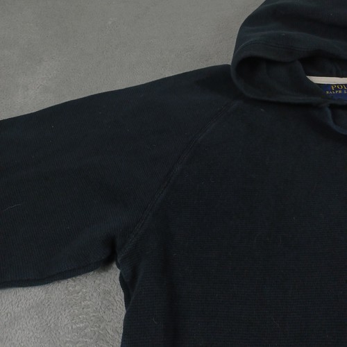Polo Ralph Lauren Sweater Boys XL Blue Hoodie Waffle Knit Pullover Preppy Casual - Picture 2 of 7