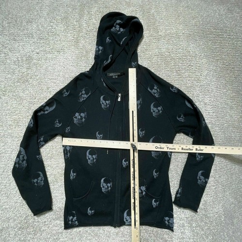 Skull Cashmere Skulls Hoodie Full Zip Sweatshirt Adult Small Black Womens - Picture 4 of 9