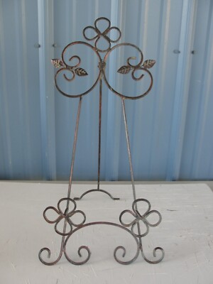 Metal Plate Holder Distressed Copper Patina 20 1/2'' Tall 10'' Wide Approx.