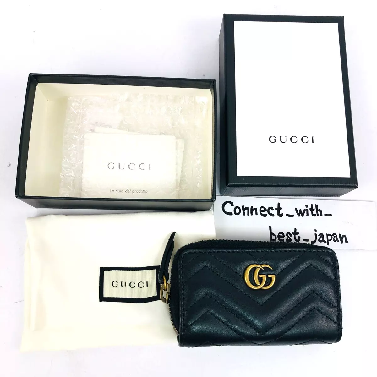 Gucci Gg Marmont Leather Money Clip In Black