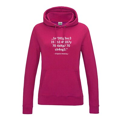 Hoodie Intelligence Leetspeak Stephen Hawking Fun-Shirt 12 Farben Damen XS-2XL