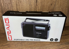 Craig Portable Handheld AM/FM Radio with Rod Antenna Black CR4181 - NEW