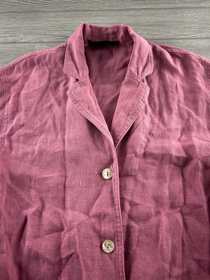 Chaqueta Blazer Para Mujer KAREN KANE Rosa Lino 3 Botones Manga Larga Talla 4 Foto 3 de 4