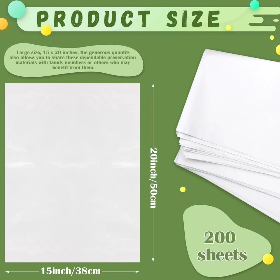 500 Sheets 15 X 20 Inch Acid Free Tissue Paper for Storage, Unbuffered No Acid P - Image 2 of 4