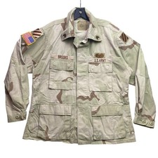 US Army Jacket Medium Desert Camo Combat Utility Field Short Patches Uniform