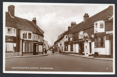 Postkarte Ringwood New Forest Hampshire Geschäfte Hotel Southampton Street RP